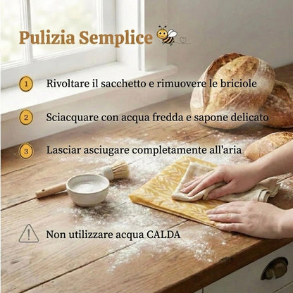 Sacchetti per il pane premium in 100% cotone e cera d'api
